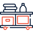 Small cleaning cart icon.
