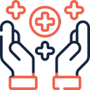 Open hands with change icon.